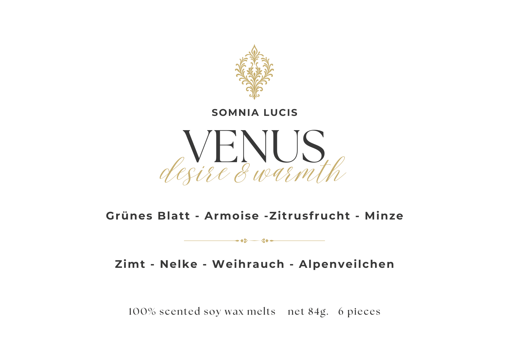 VENUS - desire & warmth - Duftwachs - Petite - Somnia Lucis